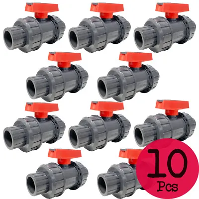 Lot Of 10 PCS Sch 80 PVC 3/4 Inch True Union Ball Valve Socket Connect • $73.49