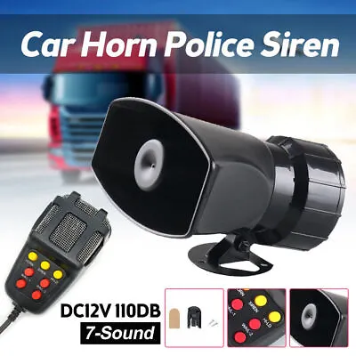 100W 12V 7 Sound Loud Car Vehicle Alarm Warning Horn Siren PA Speaker MIC System • $18.99