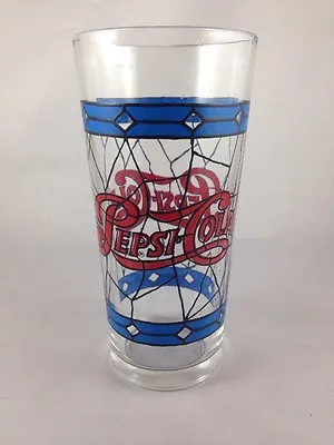 Pepsi Cola Glass Vintage Tiffany Style Stained Glass Retro Drinking Glass • $8