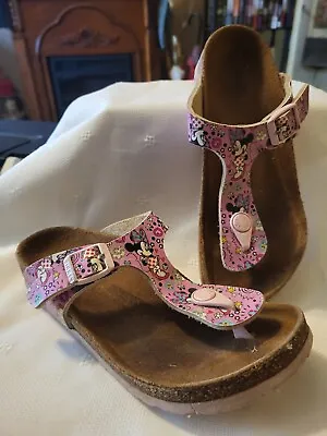 Birkenstock Lovely Minnie Mouse Rose Sandals Girls Pink Size 33/34 US 2/2.5? • $9.99