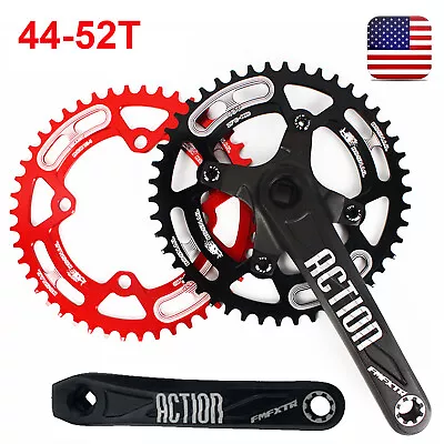 44-52T 104bcd 170mm Single Speed Chainset MTB Road Bike Crank Set Chainring US • $31.76