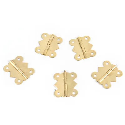 10X Brass Color Mini Butterfly Hinges To Cabinet Drawer Jewelry Box DIY Re_SZ • $4.51
