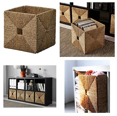 IKEA KNIPSA Storage Basket Seagrass Wicker Box Shelves Organizer Box 32x33x32cm • £34.08