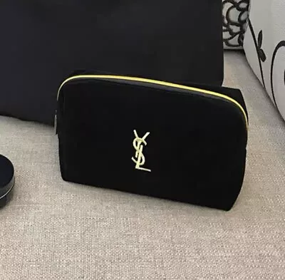 Yves Saint Laurent Makeup Pouch Gift From Purchase Black Velvet Cosmetic Bag • $19.90