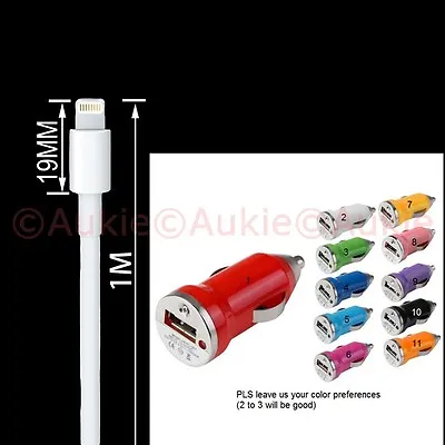 ONE USB Car Charger+Lead For IPhone Xs/x/8/8+/7/7+/6S Plus/6 Plus /6 • $13.99