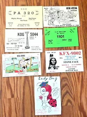 Vintage CB Radio Ham Amateur QSL  7 Art Cards TX-KY-INDIANA-NY-PA-COLORADO • $15