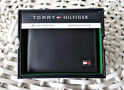 £19.99 • Buy Men's Leather Pascase Wallet 'Tommy Hilfiger' Bifold 'OXFORD' Black, Credit Card