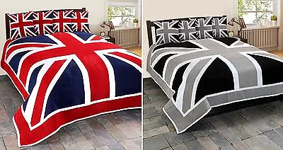 Single/Large Union Jack Bedspread Chair Sofa Throw TV Lounge Bedroom Home Decor • £31.94