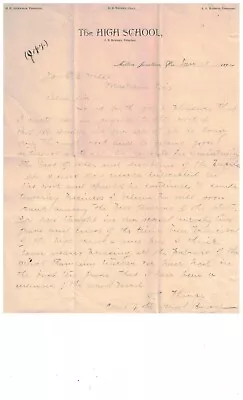 Vintage 1894 Written Letter From  Milton Junction WI High School • $12