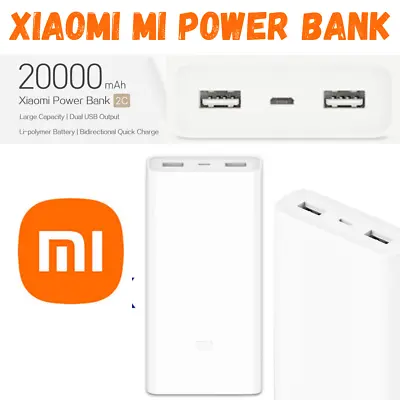 $32.25 • Buy Xiaomi Mi 20000mAh Power Bank QC3.0 Fast Charger 2 USB & Micro Android IPhone AU