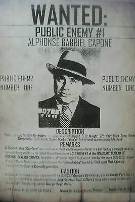 Al Capone Scarface Wanted Poster Mafia Gangster Old Photo 8  X 10  Reprint  • $13