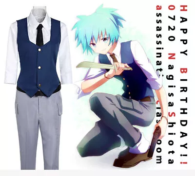 Assassination Classroom Shiota Nagisa Cosplay Costume Suit Shirt Manga Costume • $51.41