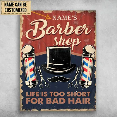 $13.92 • Buy Barber Shop Poster, Life Is Too Short, For Bad Hair, Baber Lover Customized P...