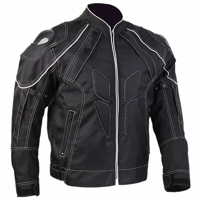 ILM Black Motorcycle Jackets Carbon Fiber Armor Shoulder Moto Jacket For Unisex • $99.99