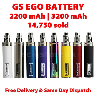 2200mah 3200mah Battery Genuine GS Ego E Cig E Shisha Rechargeable Pen Batteries • £7.75