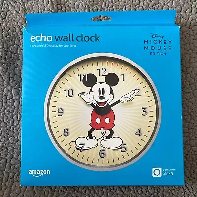 Amazon Echo Alexa Wall Clock Digital LED Smart Disp. Disney Mickey Mouse New • $99.99