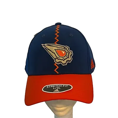 Edmonton Oilers Adidas Reverse Retro Stretch Fit Hat Blue/Orange Sz L/XL  NEW • $17.95