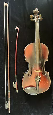 Antique Antonio's Stradivarius 1715 Harmony Violin W/2 Mother Of Pearl Inlay Bow • $150