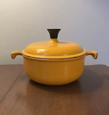 Enamel Iron Le Creuset Dutch Oven  Orange Enzo Mari La Mama  #17 Orange 1 Quart • $75