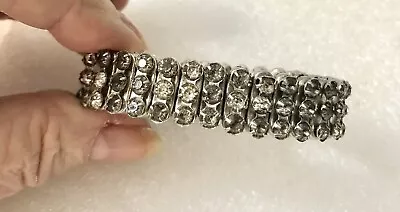 VINTAGE Made In British Hong Kong Rhinestone Stretch Bracelet Wb • $10