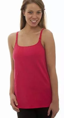 New La Leche League Nursing Maternity Bra Top Tank 27  Long Medium Ruby Red  • $29.99