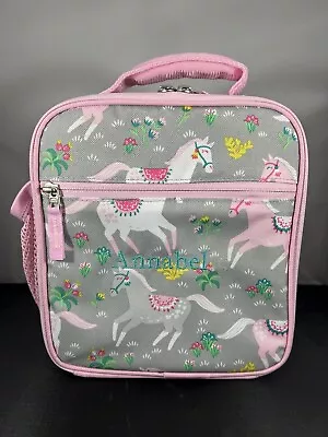 Pottery Barn Kids Mackenzie Lunch Box/Bag Horses.  Personalized For Annabel. • £16.53