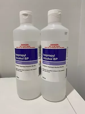 Isopropyl Alcohol BP; 100% IPA 1 L (2 Bottles Of 500ml) • $27.95