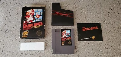 Super Mario Bros. 1 Nintendo NES Hang Tab BLACK BOX 5 Screw Complete No Rev-A !! • $379.99