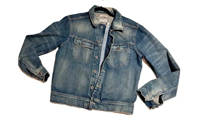 $85 • Buy GANT RUGGER Denim Trucker Jacket The Indigo Button & Zipper Sz M