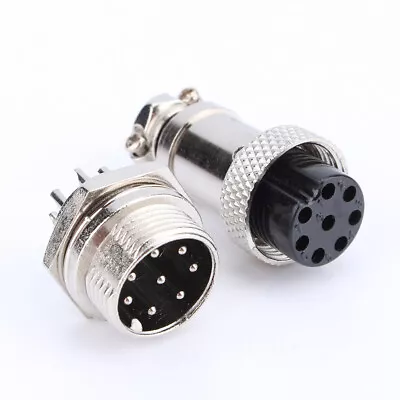 (8 Pin) 16mm 8 Pin Screw Type Electrical Aviation Plug Socket Connector • £3.43