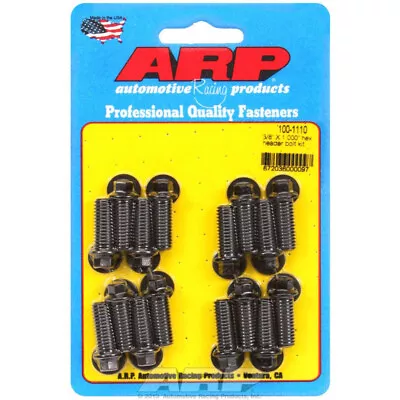 ARP Header Bolt Kit 100-1110; 3/8 -16 X 1.0  Black Chromoly 5/16  Hex 16pcs • $27.61