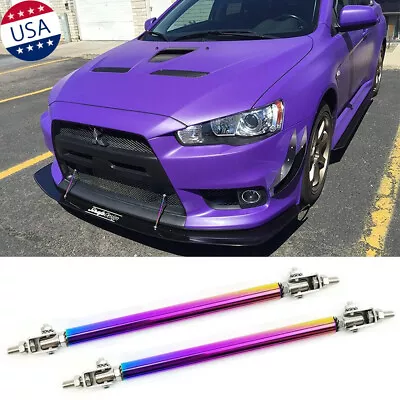 Neo Adjust Front Bumper Lip Splitter Rod Strut Tie Bars Support Bars Universal • $8.99