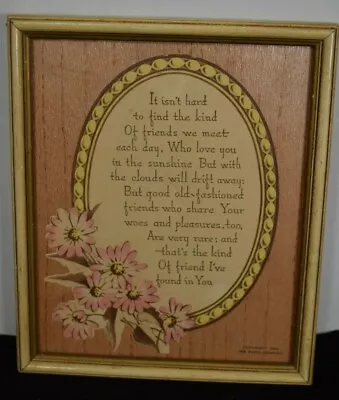 Vintage Poem Motto Print  Friendship  Buzza - Craftacres Company 1938 • $9.95