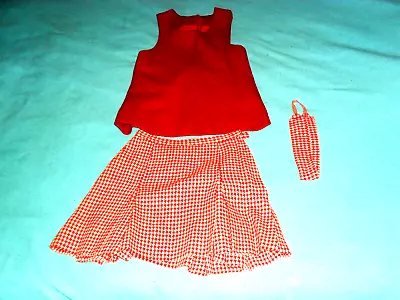 Vintage 1960s Or 1970s Petite Wool Cheerleading Uniform Skirt Top & Headband • $3.48