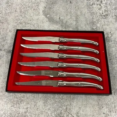 Laguiole France Serrated Stainless Steel Steak Knives Set Of 6 W/Box • $178.52