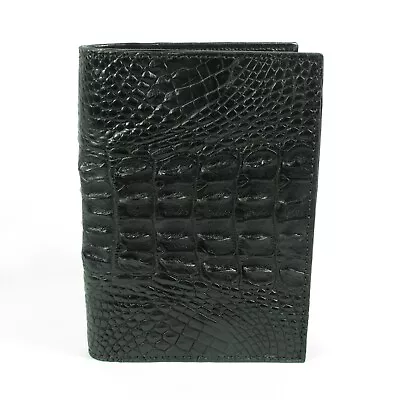 New Real Black Crocodile Alligator Leather Back Skin Men Bi-fold Passport Wallet • $53.40