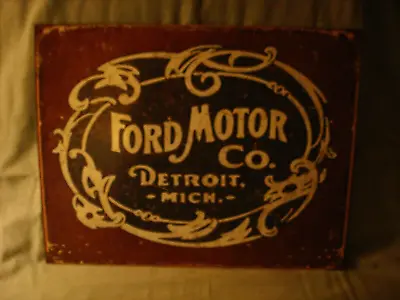 Ford Historic Logo Ford Motor Company Detroit Vtg Reproduction Metal Tin Sign • $15