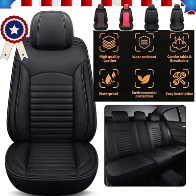 For Volvo Luxury 3D PU Leather Car Seat Cover Cushions Full Set Front Rear Decor • $130.45
