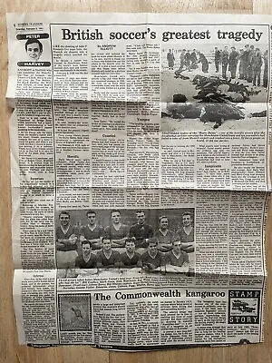 25th Anniversary Munich Air Disaster Busby Babes Sheffield Morning Telegraph ‘83 • £4