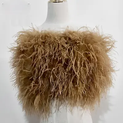 £118.80 • Buy Women Fur Coats Real Fur Mini Skirt Ostrich Feather Fur Wraps Underwear Shawl