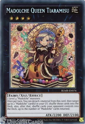 BLMR-EN076 Madolche Queen Tiaramisu :: Secret Rare 1st Edition Mint YuGiOh Card • £0.99