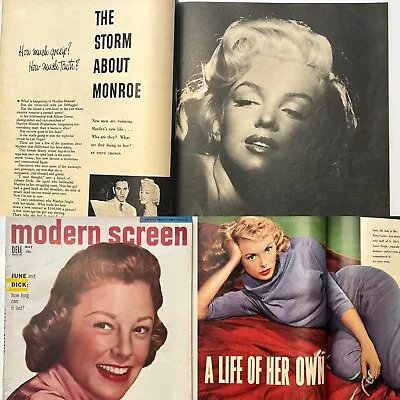 1955 Modern Screen Magazine Marilyn Monroe - June Allyson Cover Vol 49 #6 May • $65.20