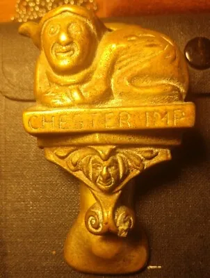 Antique / Vintage Chester Imp Small Brass Door Knocker - Nice Age Petina • $15