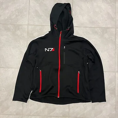 OFFICIAL BIOWARE N7 MASS EFFECT 'Black' TECH FULL ZIP HOODIE SIZE XL • $89