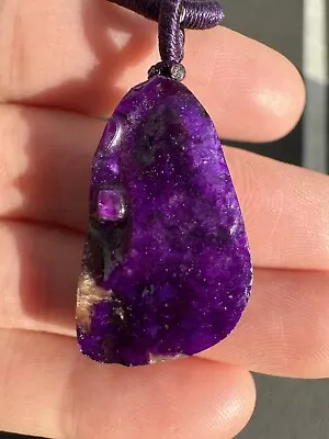 8.4g Top Quality Rare Top Natural Purple Sugilite Rough Stone Pendant  Crystal • $127.98