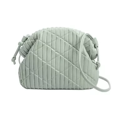 Anthropologie Melie Bianco Pleated Handbag Purse  Mint Green • $42