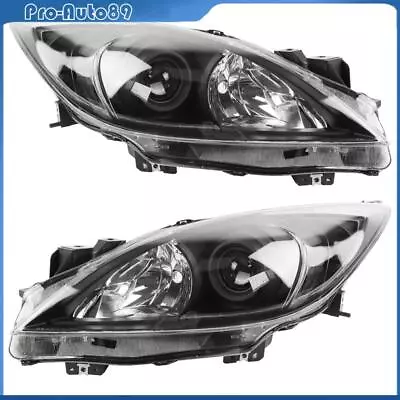 Pair Black Housing Clear Corner Projector Headlights For 2010-2013 Mazda 3 Sport • $146.46