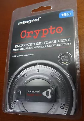 16GB Integral Crypto USB Flash Drive With AES 256-bit Military Level Security • $23.99