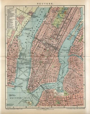 £16.38 • Buy 1903  NEW YORK CITY MANHATTAN BROOKLYN LONG ISLAND JERSEY Antique Map Dated