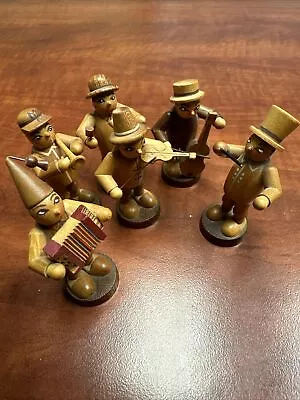 Vintage Schuman & Wagner 6 Piece Band Wood Musician Figurines German Erzgebirge • $19.99